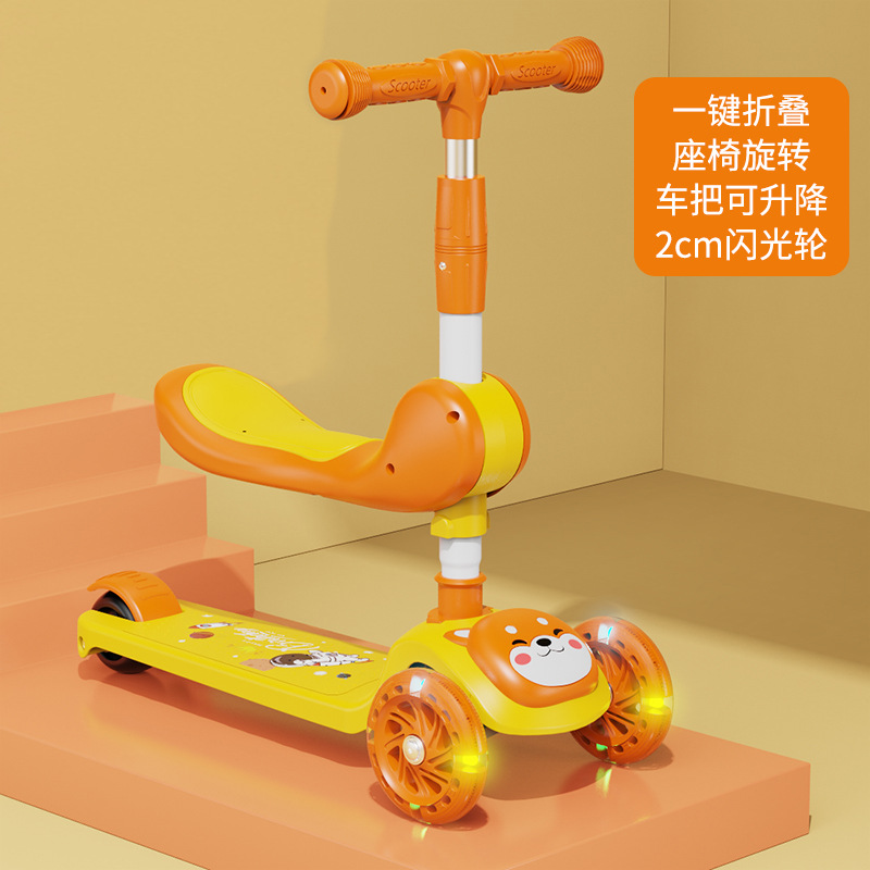 Spot de comercio exterior al por mayor scooter para niños, puede sentarse, niños y niñas, asientos deslizantes para bebés, música plegable