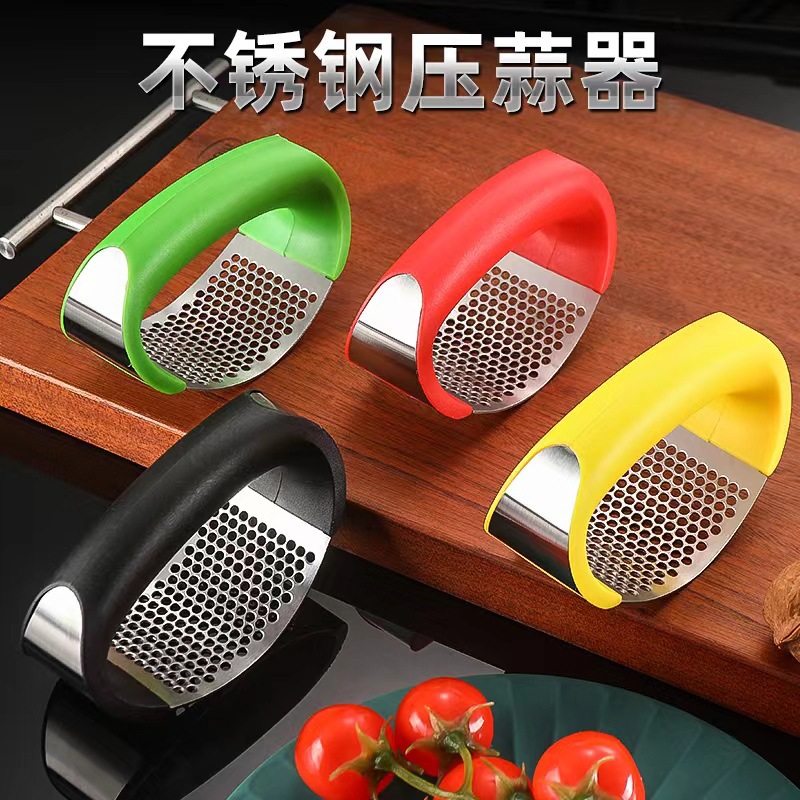 Manufacturer Wholesale Stainless Steel Garlic Press Garlic Masher Manual Garlic Masher Cross-Border Garlic Masher Ring Garlic Press