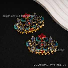 diy饰品配件新款景泰蓝古风合金配件新娘头饰古装服饰挂件