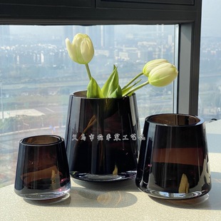 HJM-Denmark imported light luxury simple glass glass vase home living room negotiation table flower arrangement soft decoration ornaments
