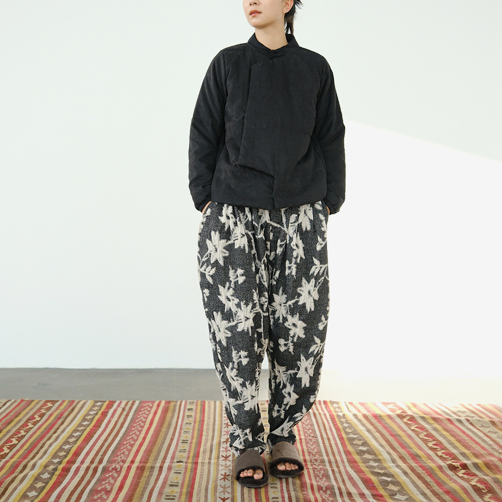 Original retro art light Chinese imitation copper ammonia soft cotton coat national style cocoon silhouette cotton jacket M22352