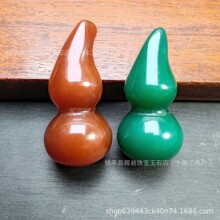 红玛瑙立体大葫芦吊坠 摆饰 绿色玉髓玉葫芦挂件diy配饰饰品批发