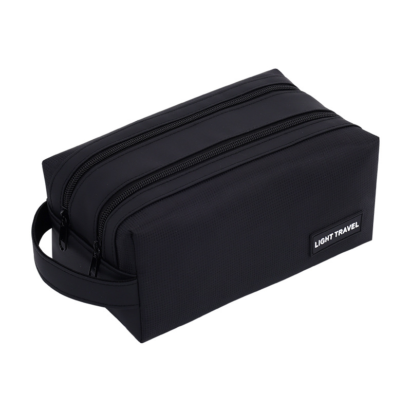Bolsa de lavado simple con doble cremallera separada en seco y húmedo, bolsa de almacenamiento de lavado portátil para hombres de viaje de negocios de gran capacidad