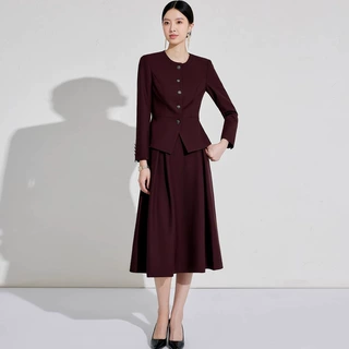 艾尚臣安可拉红西装套装女2025冬职业装气质春秋高级感主持人正装