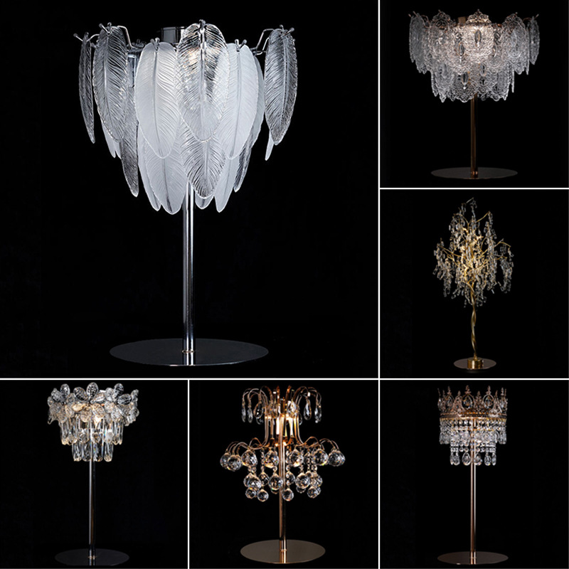 Accesorios de boda, flores de cristal, guía de carretera, postre de hierro, mesa, adornos de flores, decoración de la escena de la boda, estilo luminoso