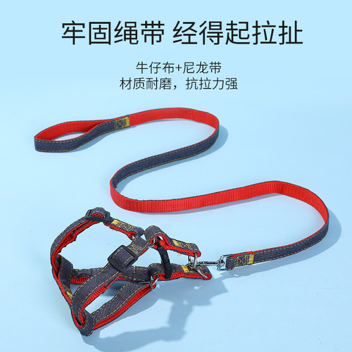 Pet Leash Cowboy Harness Dog Collar Set Leash Pet Supply
