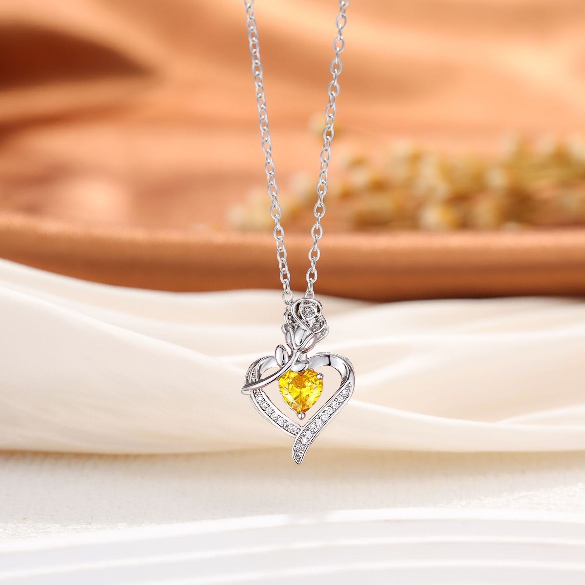Deseo transfronterizo de moda europea y americana rosa mujer amor colgante de diamantes joyas de regalo del día de la madre image 7