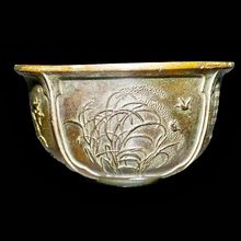 铜碗摆件仿古做旧铜碗五谷丰登茶水碗供碗家居装饰老物件收藏