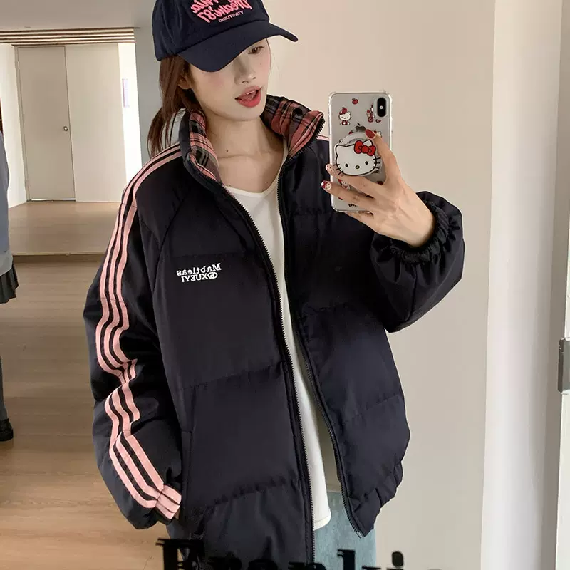 秋冬韩版宽松短棉服女ins风立领加厚棉衣短款休闲运动外套批发