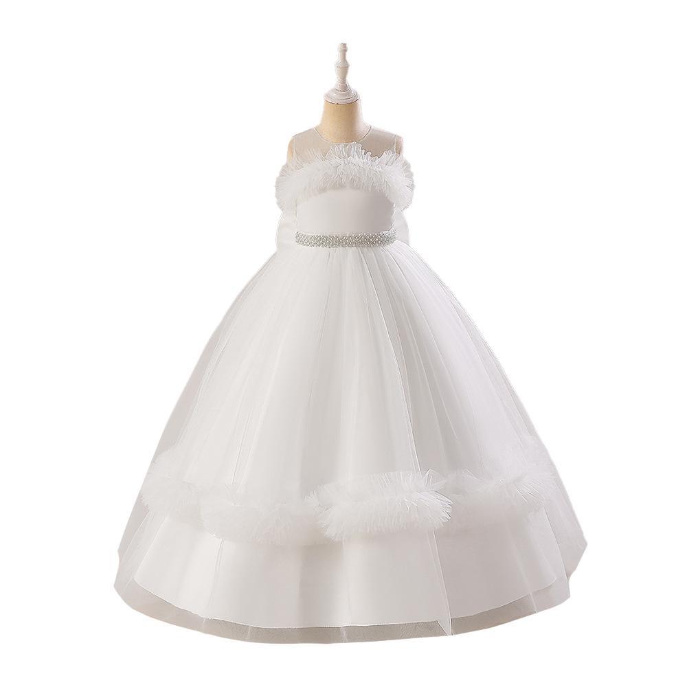 Vestido de los nuevos niños princesa vestido niña pettiskirt flor niña anfitrión piano rendimiento vestido niña vestido