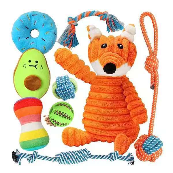 Amazon Pet Toys Factory Supply Combo Set Juguetes de cuerda de algodón Cuerda para mascotas Nugazo Molar Juguetes para perros