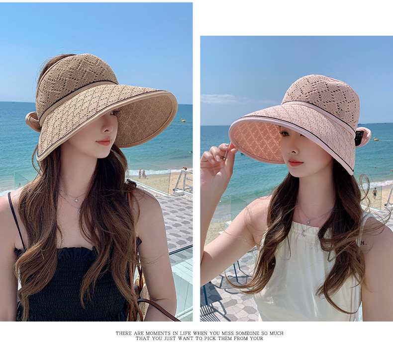 Knitted Open Top Visor Hat For Women Breathable Sun Protection_voghion.com