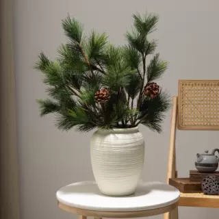 仿真雪松松果松针松枝崖柏植物微景观造景美陈圣诞节装饰跨境爆款