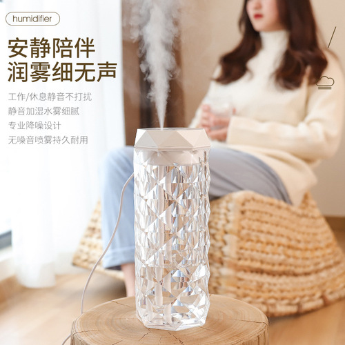 New Home Office Desktop Small Cross-border Crystal Atmosphere Lamp Humidifier, High Mist Quiet Humidifier