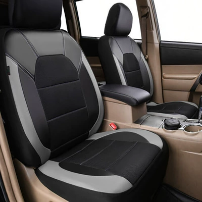 068 leather exported to Europe, America – Universal seat cover - grey-flank-nine-piece-set