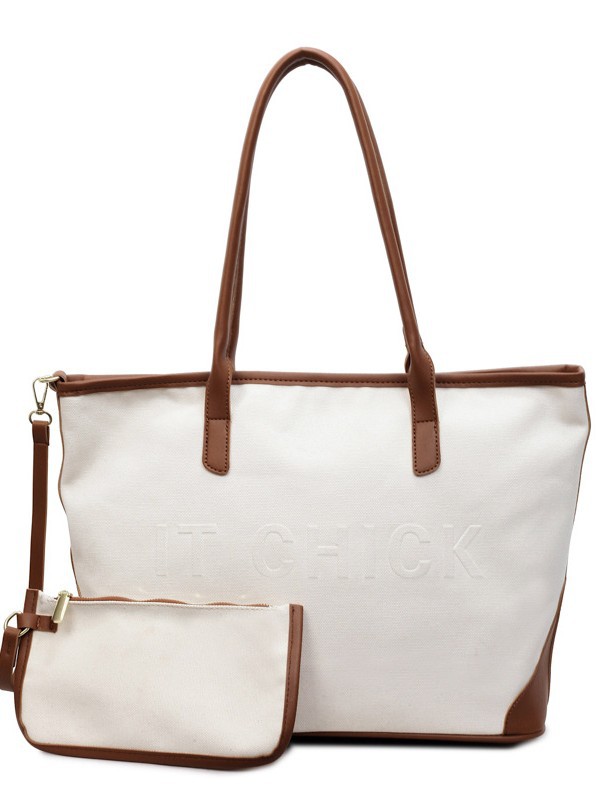 Bolso coreano de gran capacidad, bolso de mano, nicho de moda para mujeres, tela de color contrastante, empalme, bolso de hombro, bolso de viaje ocio