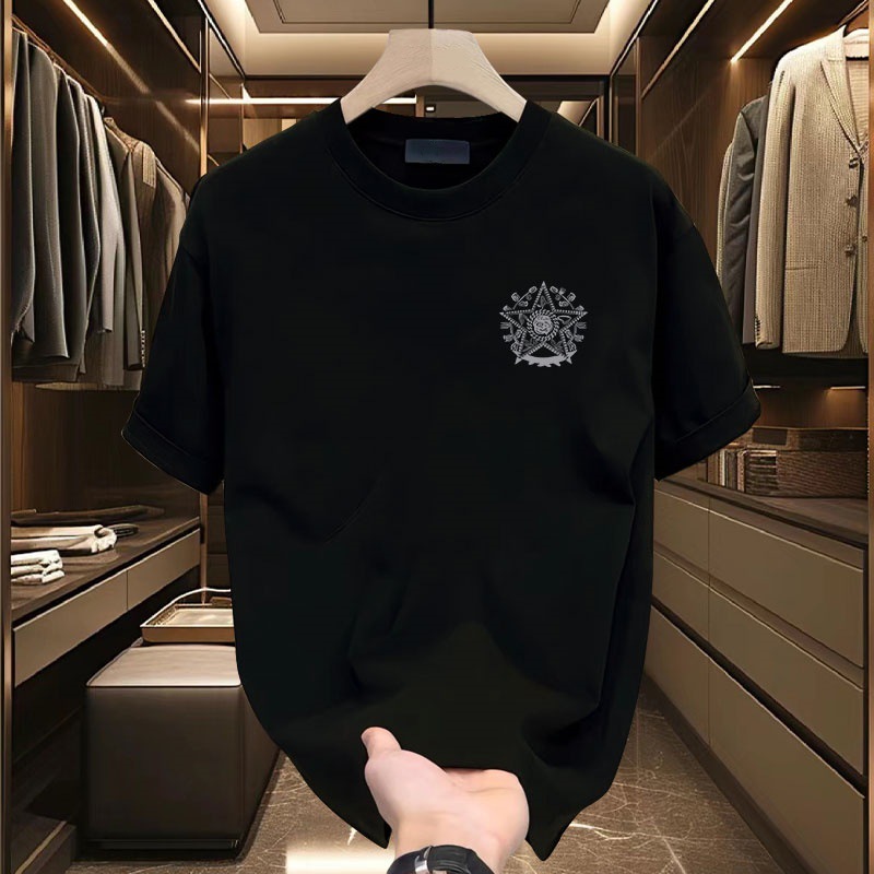 Herren-T-Shirt aus 100 % Baumwolle, Kurzarm, vielseitig, im angesagten Streetstyle, lockere Passform, Sommer-Trendtop von der Marke Niche_voghion.com