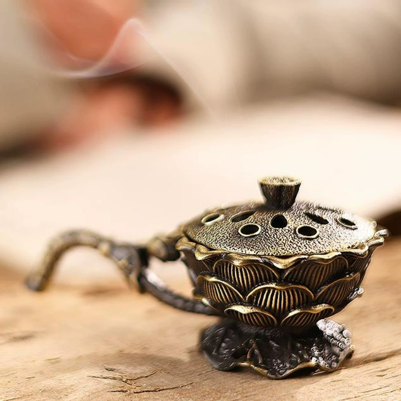 Новая ручная печь с лотосом курильница оптом трансграничная курильница из сплава Крытая курильница линия курильница небольшой размер курильница с уплотнением ладана