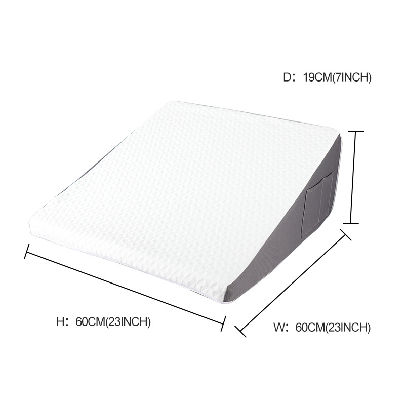 Cojín de cabecera, almohada de cuña, almohada de memoria de espuma, almohada triangular para dormir, reflujo ácido estomacal, anti-ronquido, sueño cómodo