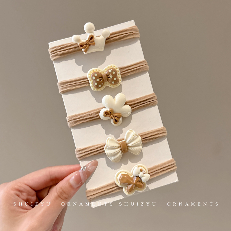 Papá Noel correa de goma para niños navideños vestido de cabello jardín de infantes bebé anillo de cabello de Navidad atmósfera accesorios