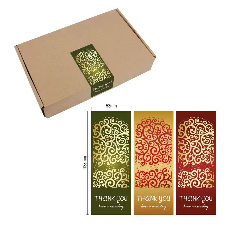 亚马逊英文简约长方形OPEN ME HAVE A NICE DAY烘焙礼物封口贴纸