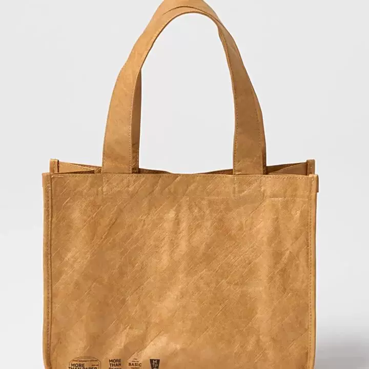 杜邦纸袋定制现货单肩杜邦纸包水洗环保购物袋帆布内衬杜邦托特包