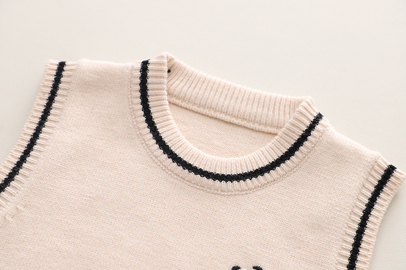 Kinder Strickweste Strickjacke Und Cartoon Shirt Set_voghion.com