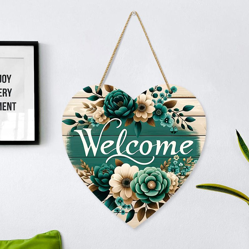 Nuevo estilo transfronterizo en forma de corazón marca de bienvenida de primavera logotipo de granja de campo americano decoración de jardín de primavera lista de acrílico