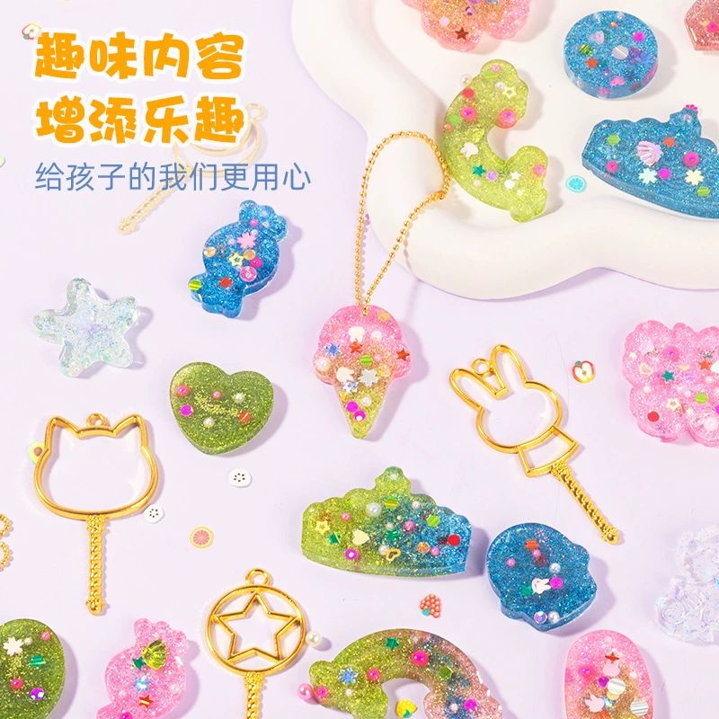 Детский хрустальный капельный клей diy материал комбинированный набор смолы для девочек ручной работы diy изготовление подвески игрушки