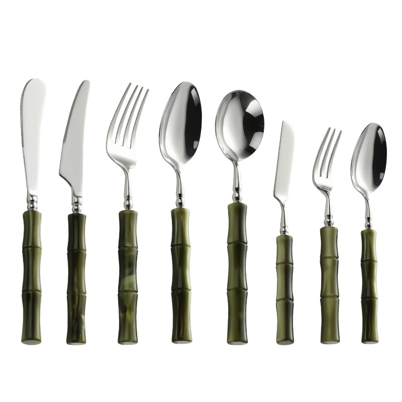 岛奇 Bamboo high quality acrylic tableware stainless steel