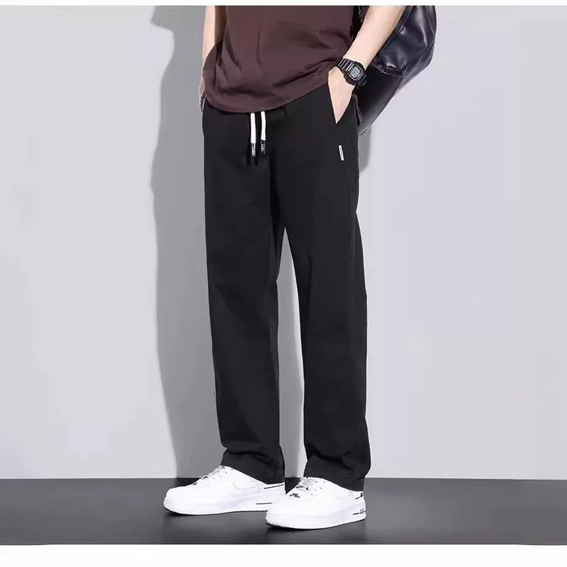 "Colored autumn sports trousers, American style, loose straight fit"