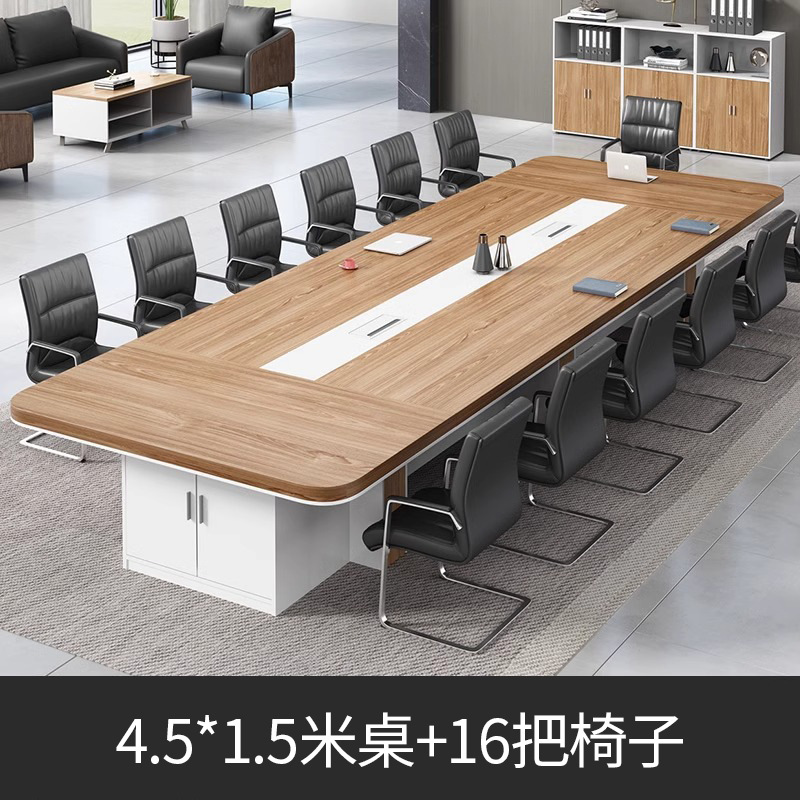 4,5 _ 1,5 m mesa de reunión + 16 sillas