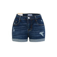 254-欧美风辣妹性感一粒扣休闲热裤女2025新款显瘦拉链牛仔短裤