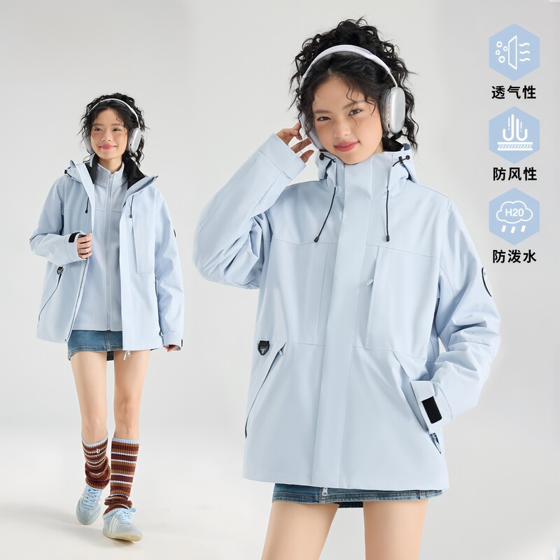 Luo Tuo Style Outdoor Functional Jacket for Women, 3-in-1 down Jacket with Fleece Lining, Mountain Series Mountaineering Clothing for Men Luo Tuo Style Outdoor Functional Jacket for Women, 3-in-1 down Jacket with Fleece Lining, Mountain Series Mountaineering Clothing for Men