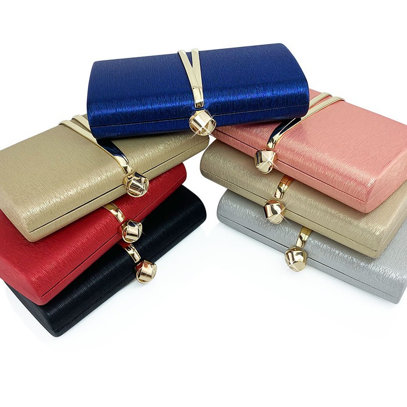 Leather Shimmer Textured Evening Gown Banquet Clutch Crossbody Shoulder Bag For Women - Thumbnail 4