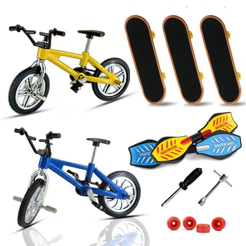 Giocattoli creativi di simulazione, mini bicicletta in lega, monopattino da dito, modello di bici, skateboard_voghion.com