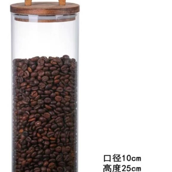 Mango Acacia Tanque sellado con tapa de madera Botella de vidrio con alto contenido de borosilicato Almacenamiento de bocadillos Tanque de almacenamiento de granos de café Lata de té resistente al calor