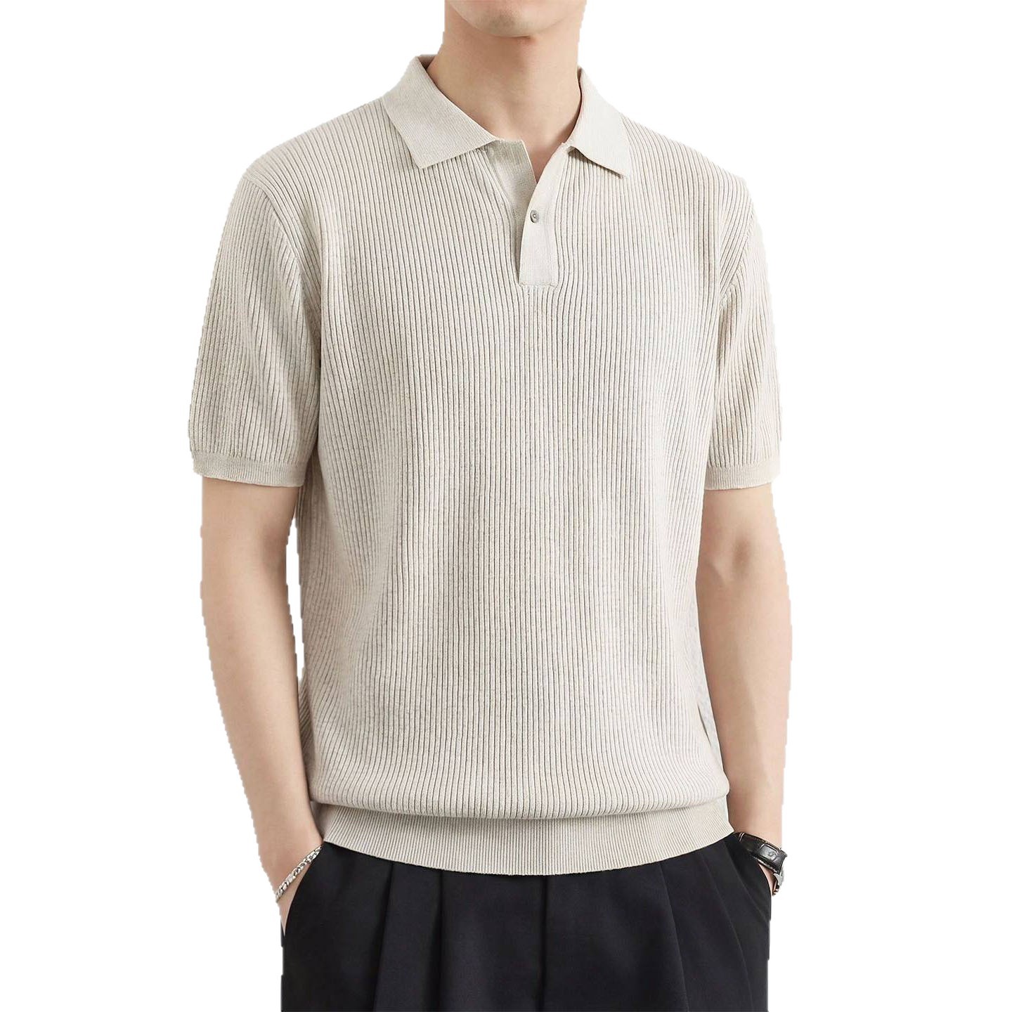 Polo camiseta de punto camiseta de manga corta camiseta de hombre cuello en V Paul color antiguo viento de negocios de verano fábrica transfronteriza al por mayor
