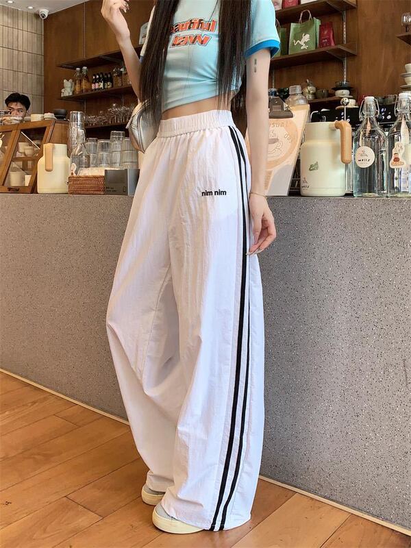 美式辣妹速干工装裤女撞色设计感宽松裤子休闲显瘦长裤运动裤|undefined