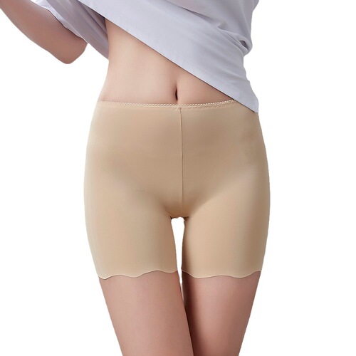 Seamless panties for women, summer anti-transparent ice silk leggings, secure briefs, three-quarter shorts, large size thin fabric from manufacturer