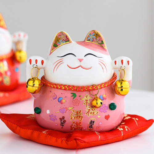 Small lucky cat figurine store opening gift activity gift ceramic money bank decoration souvenir gift manufacturer