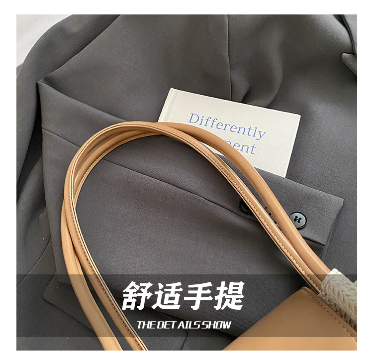 French niche straw woven large-capacity tote bag for women 2025 summer casual vacation beach woven single-shoulder bag trend undefined