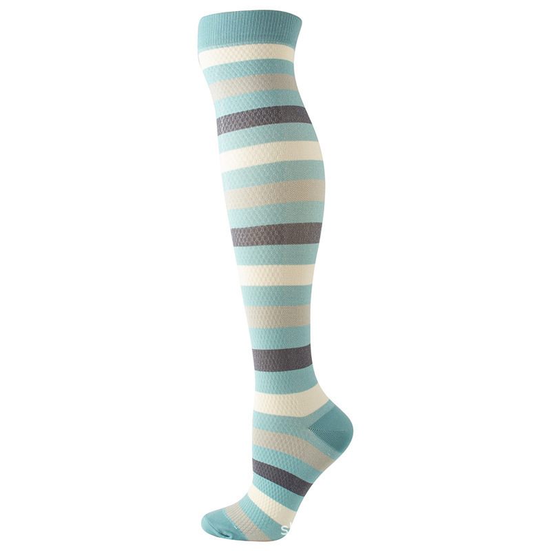 1 par de calcetines de compresión a rayas striped compression socks drop shipping jacquard prensado