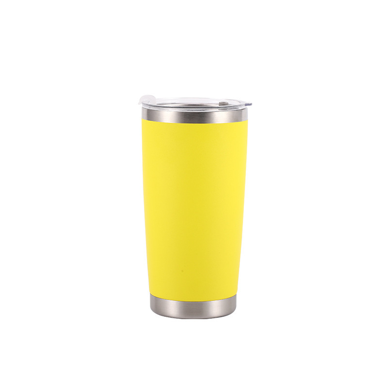 Vaso térmico de acero inoxidable 20oz con tapa, doble capa, ideal para cerveza o café, diseño minimalista