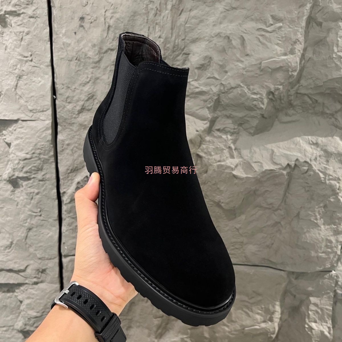 英伦复古保暖短靴潮鞋男加绒切尔西靴男鞋2025秋冬新款厚底烟筒靴