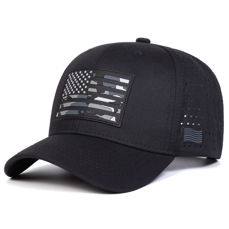 Fashionable Camouflage Pattern Flag Baseball Cap with Breathable Vent Design, Soft Top Trucker Hat, Cross-Border Hot-Selling Item