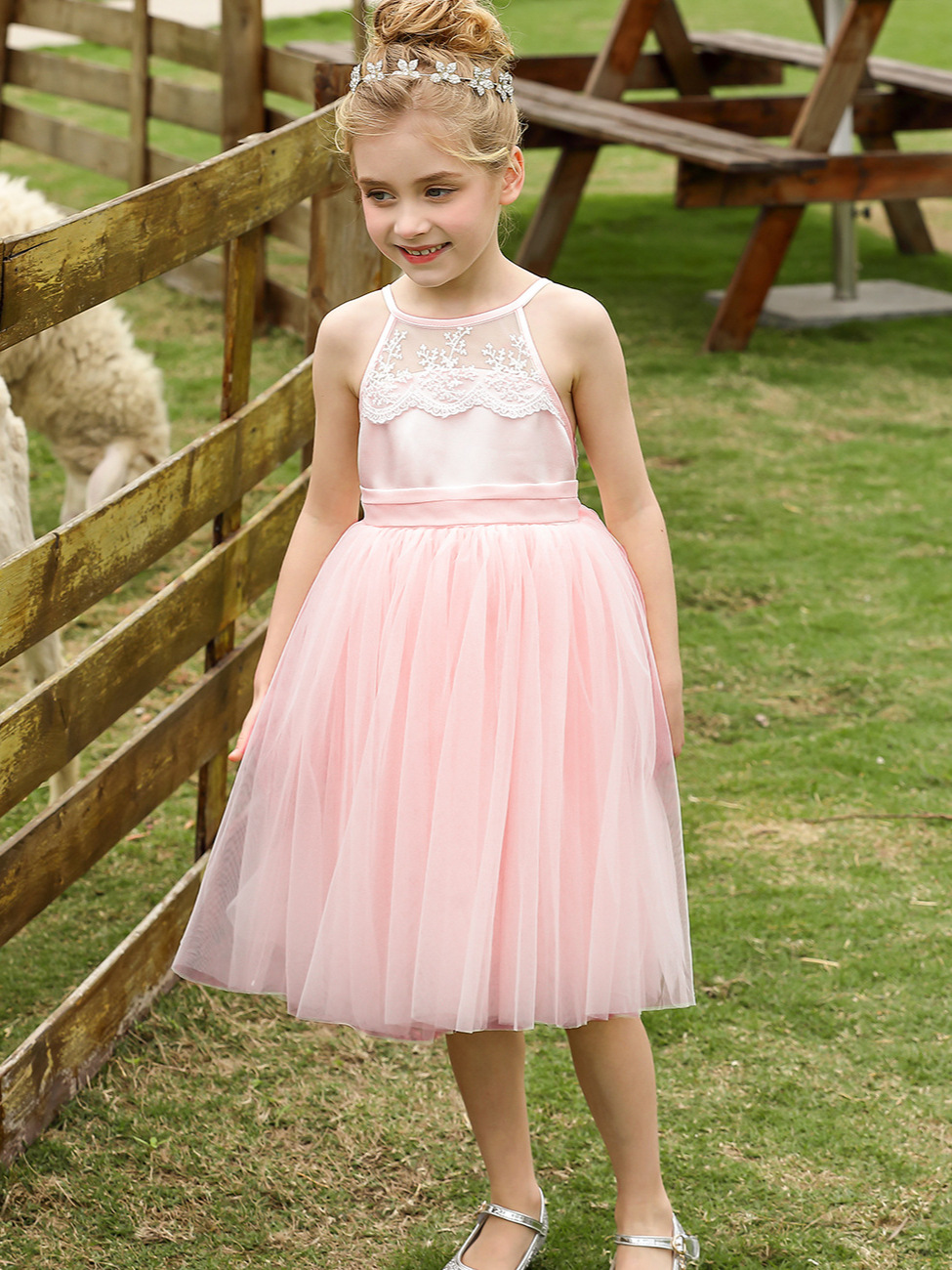 Transfronterizos Amazonas ropa infantil vestido de bebé vestido de bodas vestido de niña corto espectáculo