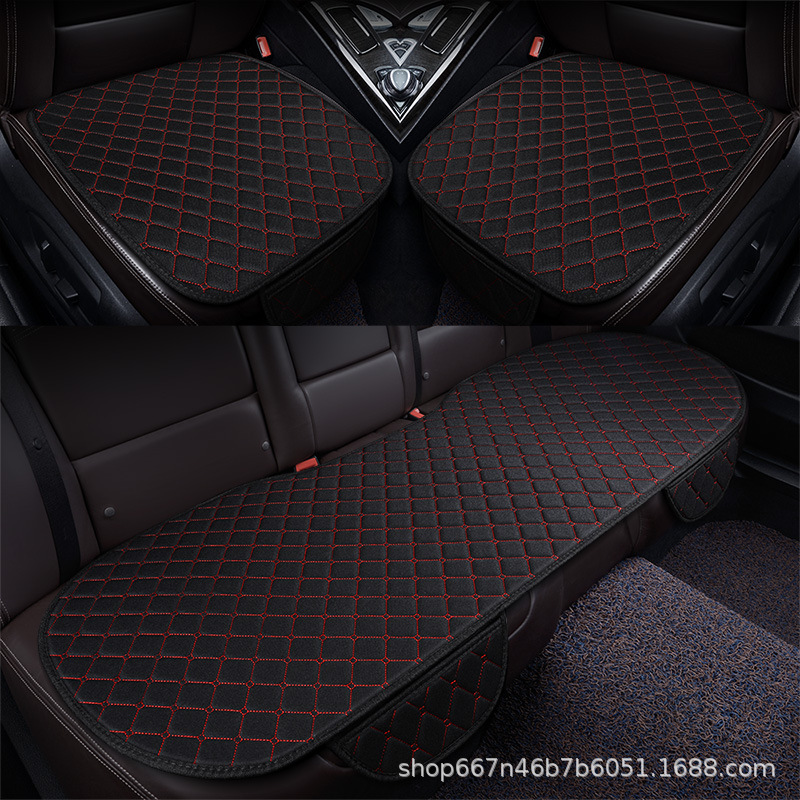 Cojín de asiento de automóvil lino cojín de asiento de automóvil lino cubierta de asiento de automóvil tres piezas cojín de asiento cojín de automóvil exportación ventas calientes