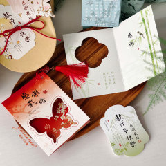 感谢老师折叠卡手写祝福教师节贺卡伴手礼鲜花水果蛋糕装饰卡片