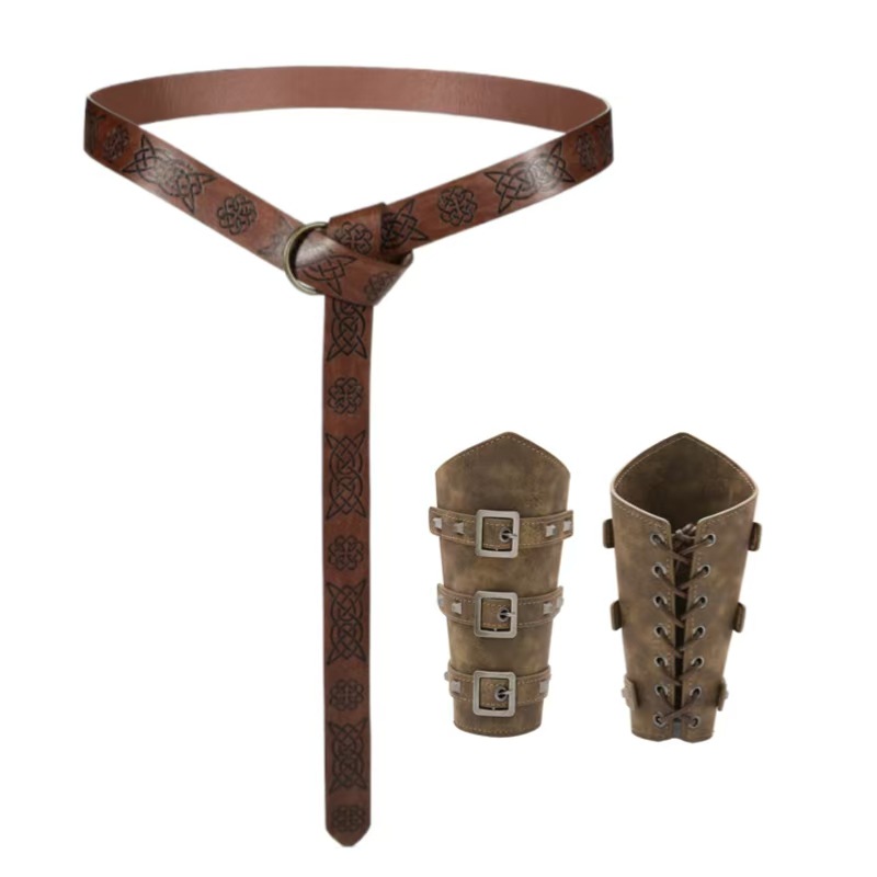 Venta caliente transfronteriza Europa y la nueva personalidad de los hombres pulsera de cuero medieval exagerado ancho de cuero punk ciclismo brazo